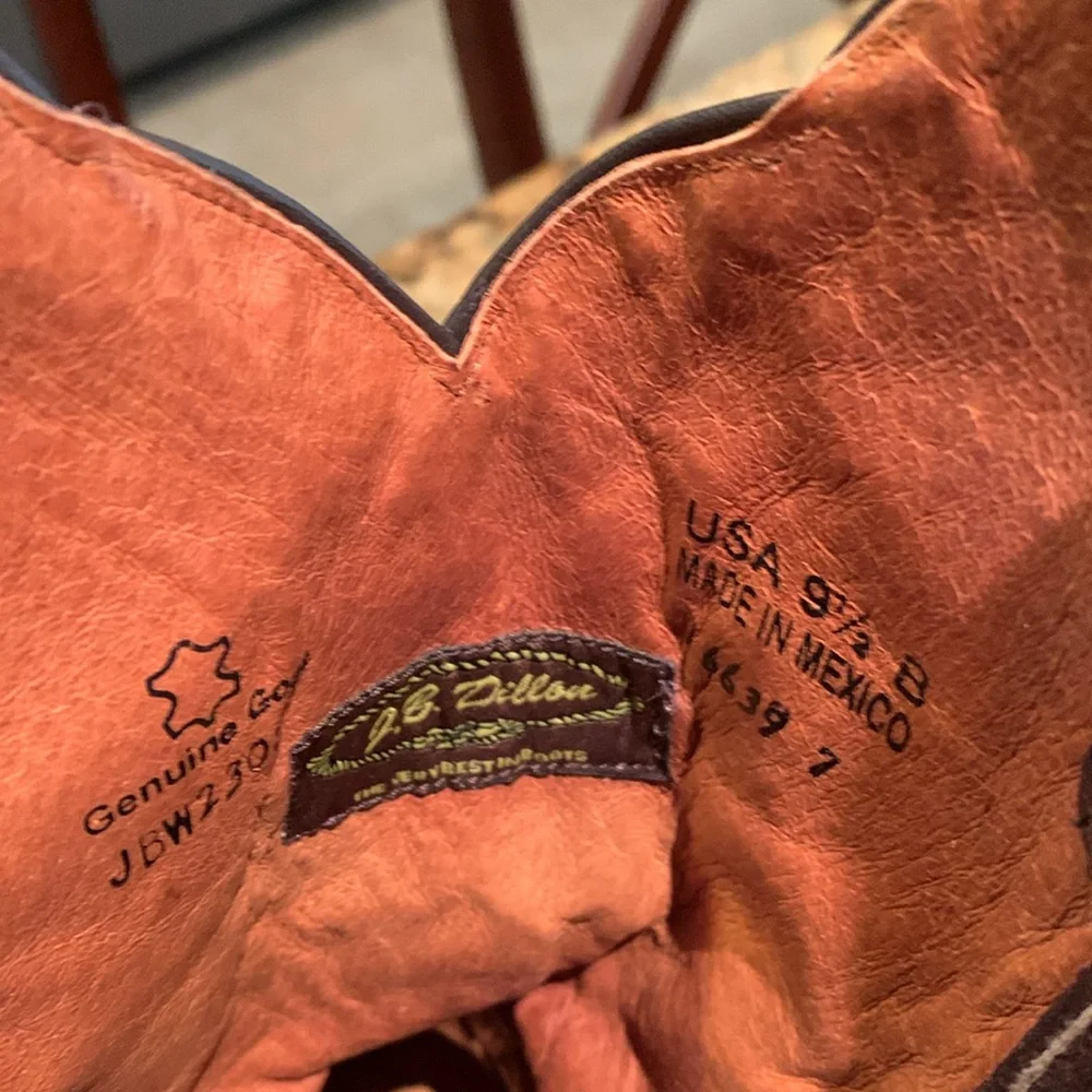 JB Dillon cowboy embroidered boots, teal and gold. Size 9 1/2. Women’s - Picture 2 of 8